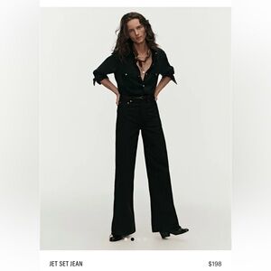 Buck Mason Jet Set Black Wide Leg Jeans